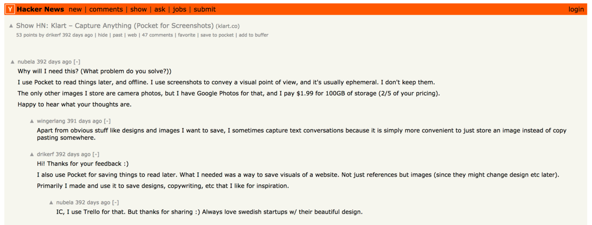 Answering comments on HN