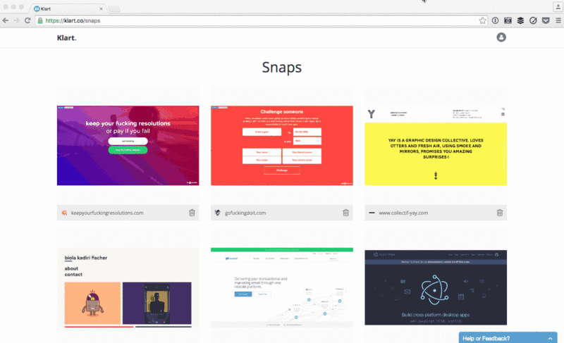 Snaps page with Socket.io